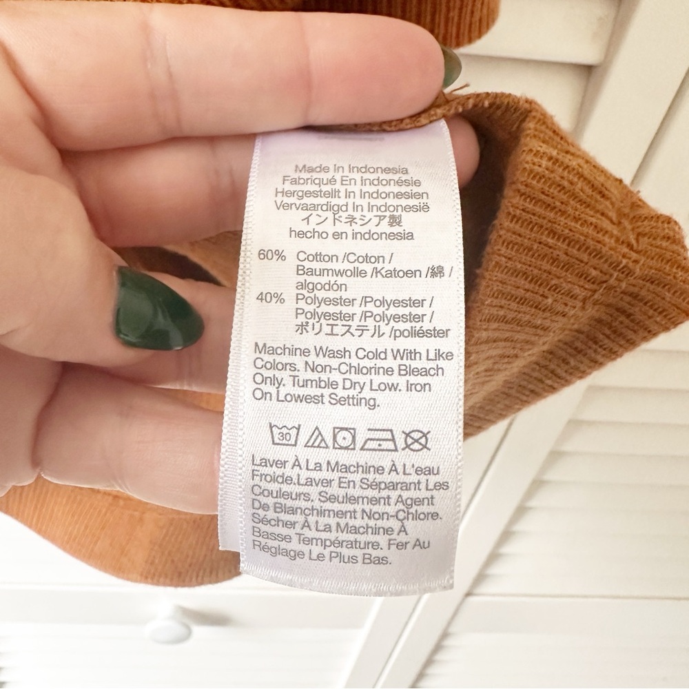 Madewell Patch Pocket Rib T-shirt Dress Golden Pecan 1X - Picture 7 of 9